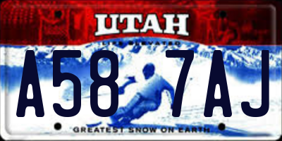 UT license plate A587AJ