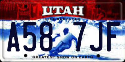UT license plate A587JF