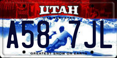 UT license plate A587JL