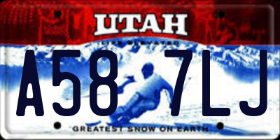 UT license plate A587LJ