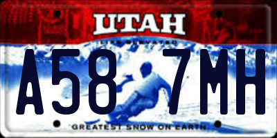 UT license plate A587MH
