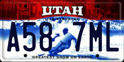 UT license plate A587ML