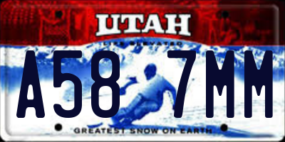 UT license plate A587MM