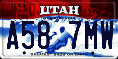 UT license plate A587MW
