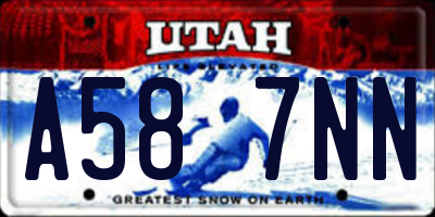 UT license plate A587NN
