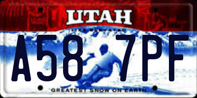 UT license plate A587PF