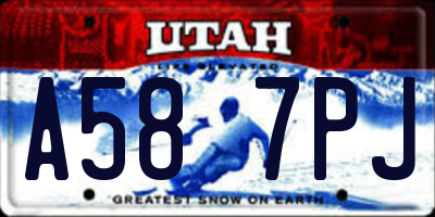 UT license plate A587PJ