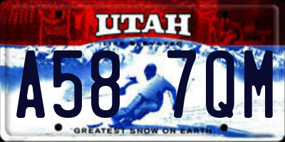 UT license plate A587QM