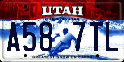 UT license plate A587TL