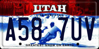 UT license plate A587UV