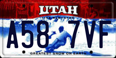 UT license plate A587VF