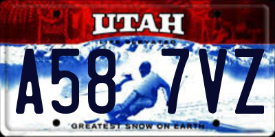 UT license plate A587VZ
