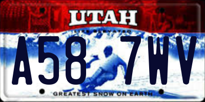 UT license plate A587WV