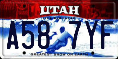 UT license plate A587YF