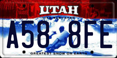 UT license plate A588FE