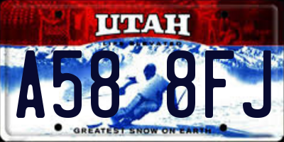 UT license plate A588FJ