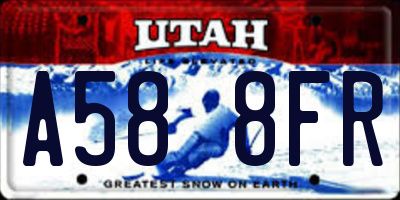 UT license plate A588FR
