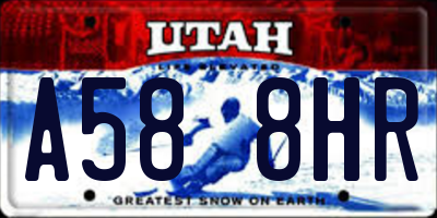 UT license plate A588HR