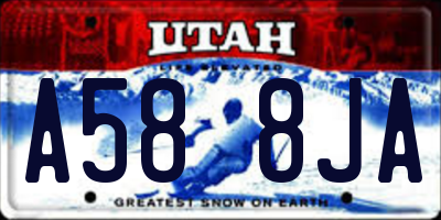 UT license plate A588JA
