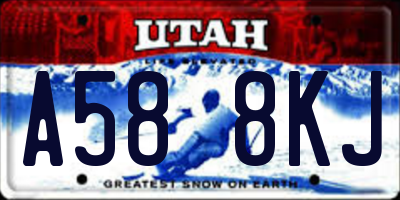 UT license plate A588KJ