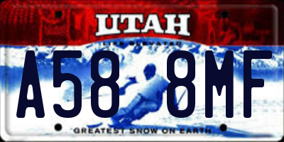 UT license plate A588MF