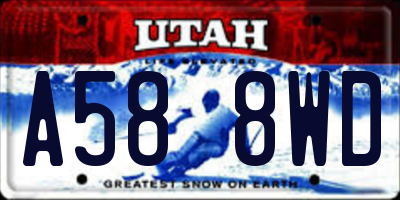 UT license plate A588WD