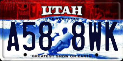 UT license plate A588WK