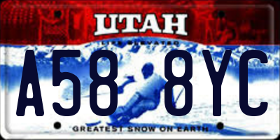 UT license plate A588YC