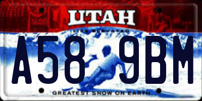 UT license plate A589BM