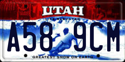 UT license plate A589CM