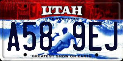 UT license plate A589EJ