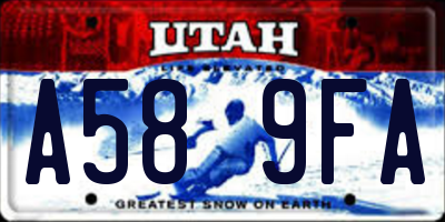 UT license plate A589FA