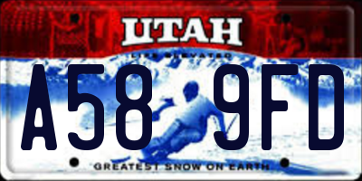 UT license plate A589FD