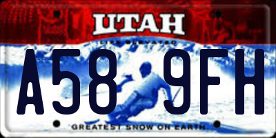 UT license plate A589FH