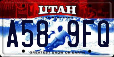 UT license plate A589FQ