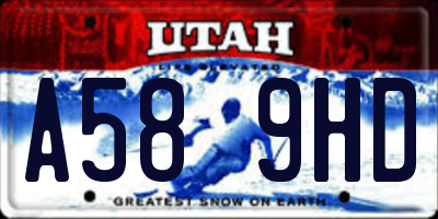 UT license plate A589HD