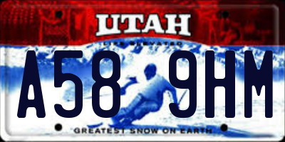 UT license plate A589HM