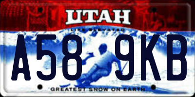 UT license plate A589KB