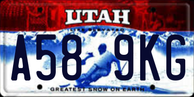 UT license plate A589KG