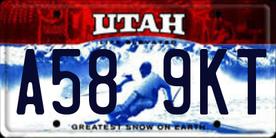 UT license plate A589KT