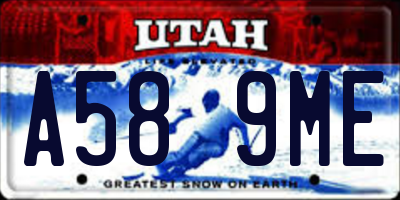 UT license plate A589ME