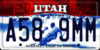 UT license plate A589MM