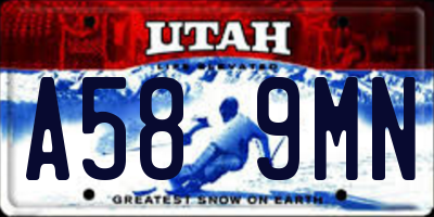 UT license plate A589MN