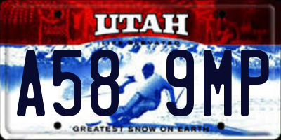 UT license plate A589MP