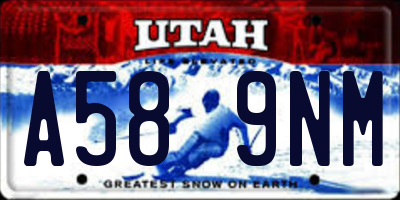 UT license plate A589NM
