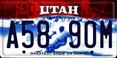UT license plate A589OM