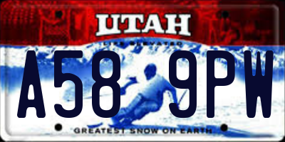 UT license plate A589PW