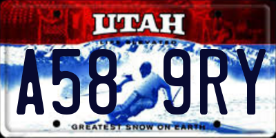 UT license plate A589RY