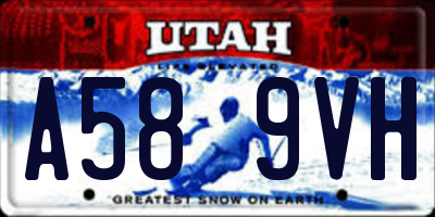 UT license plate A589VH