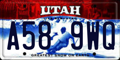 UT license plate A589WQ